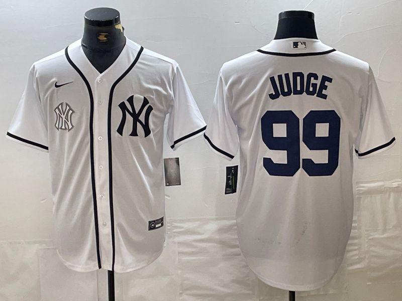 Men New York Yankees 99 Judge White Third generation joint name Nike 2024 MLB Jersey style